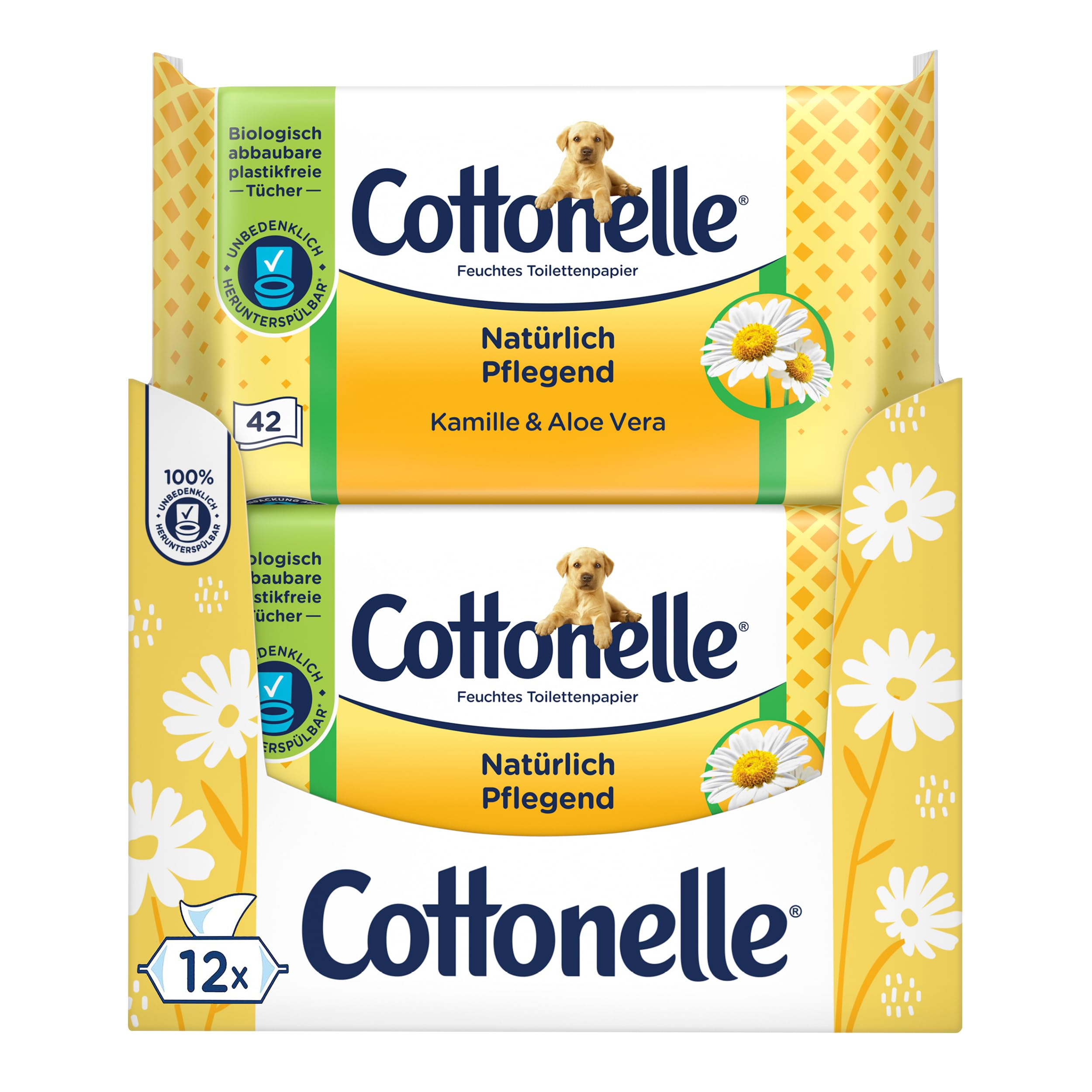 Cottonelle Feuchtes Toilettenpapier – Kamille & Aloe Vera – 12x 42 Tücher für 12€ (-32%)
