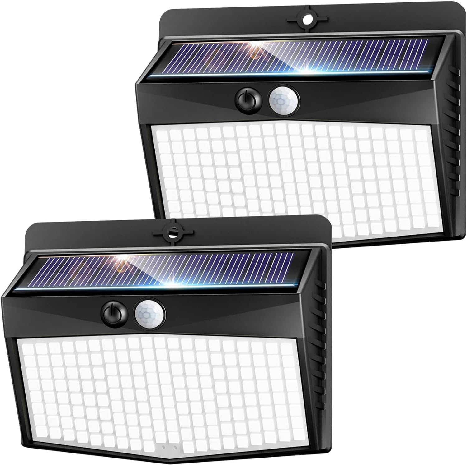 Solarlampen für Außen mit Bewegungsmelder, 3 Modi IP65 Wasserdichte, 168 LED Superhelle Solar Lampe für Garten Garage Hof (2 Stück) für 9€ (-28%)