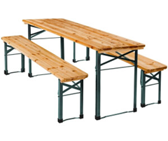 tectake Bierzeltgarnitur (3-teilig, klappbar) für 76€ (-9%)