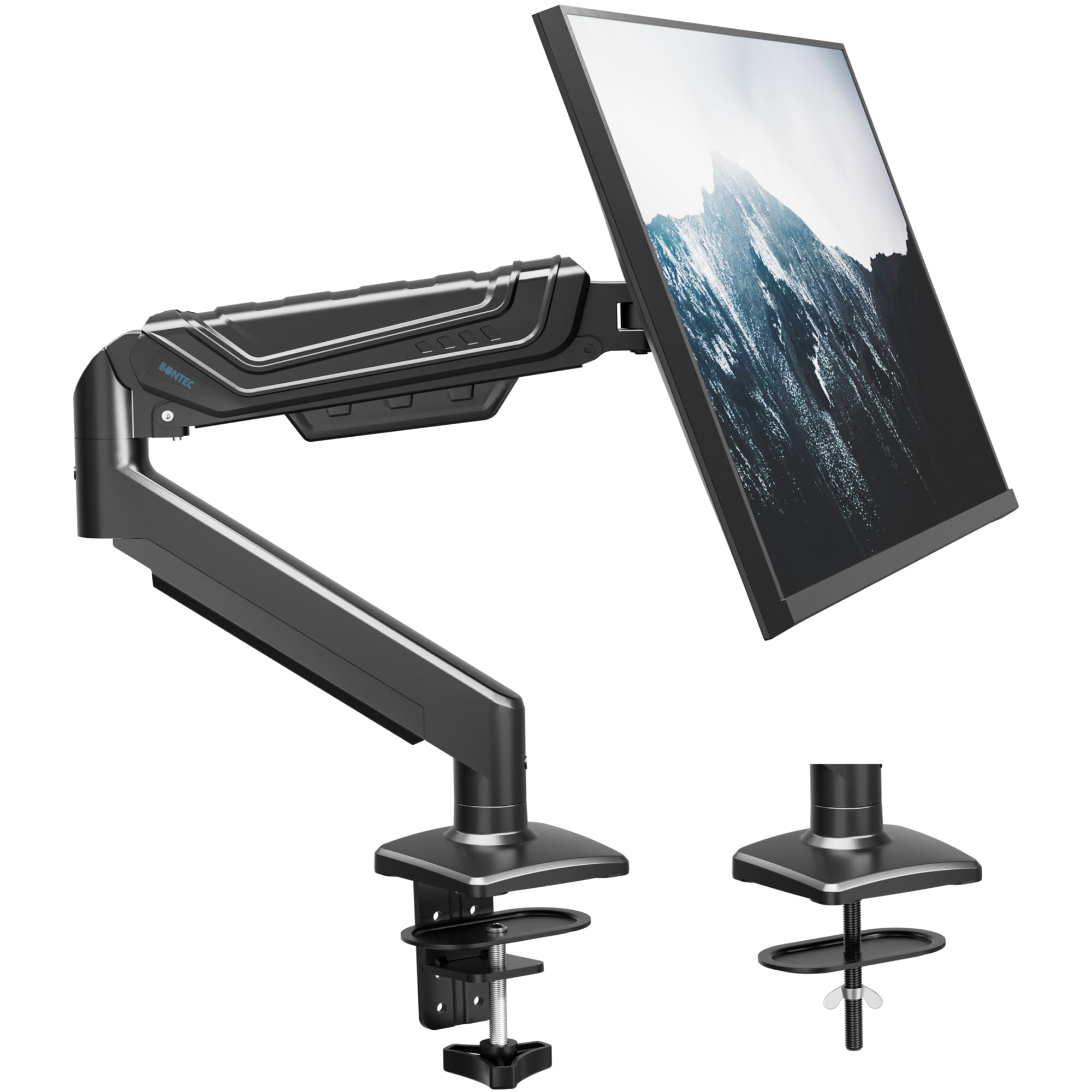 BONTEC Monitor Halterung mit Gasfeder 15-34 Zoll, <10,5kg, Höhenverstellbar, 360° Schwenkbar, Neigbar, Drehbar, VESA 75/100, Kabelmanagement für 24€ (-40%)