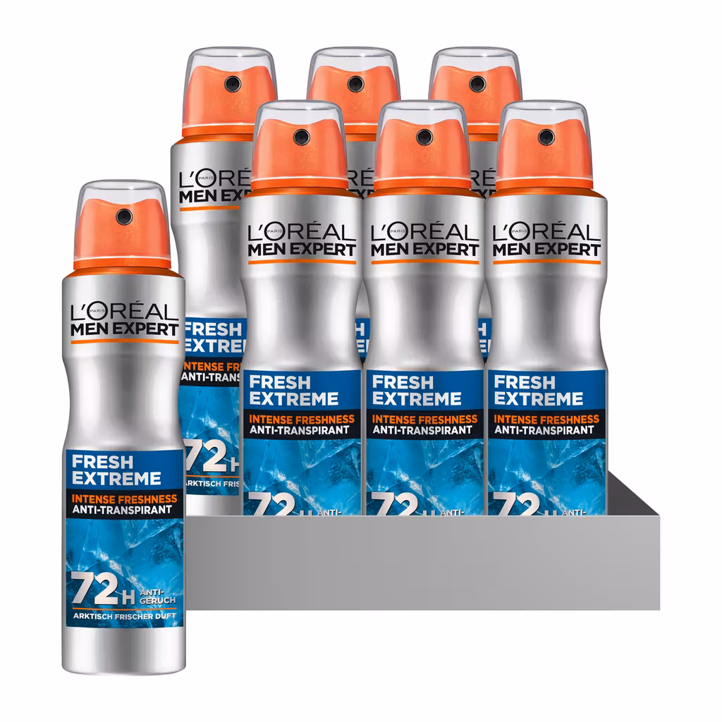 6 x 150ml L’Oréal Paris Men Expert Fresh Extreme Deodorant Spray für 9€ (-43%)