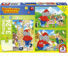 Benjamin Blümchen Puzzle (3×24 Teile) für 5€ (-59%)