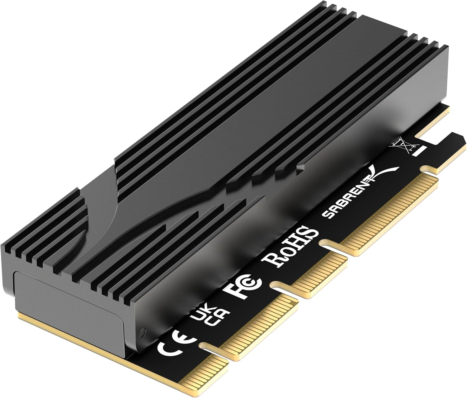 SABRENT M.2 NVMe zu PCIe 5.0 x16 Adapter (Gen5, werkzeuglos, Aluminium-Kühlkörper, M.2 2230–2280, bis 16 GB/s) | Amazon für 15€ (-36%)