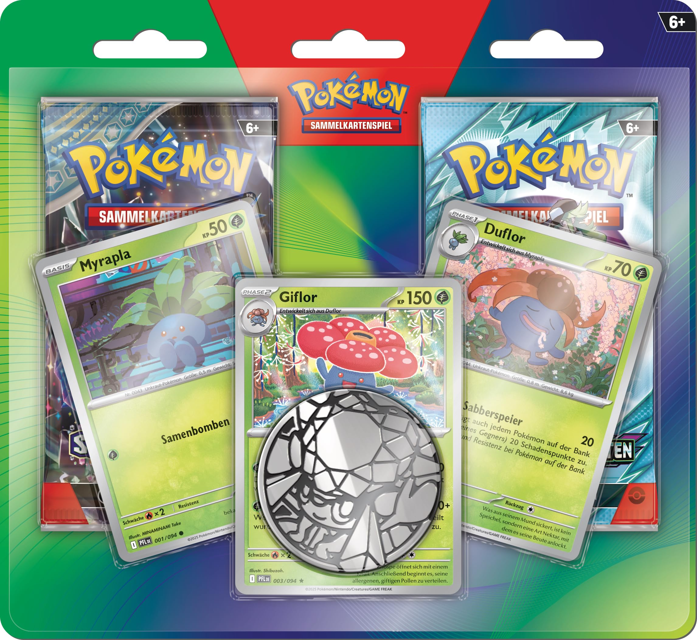 OHNE EINLADUNG Pokémon 2er Blister mit drei Promos Giflor Entwicklung