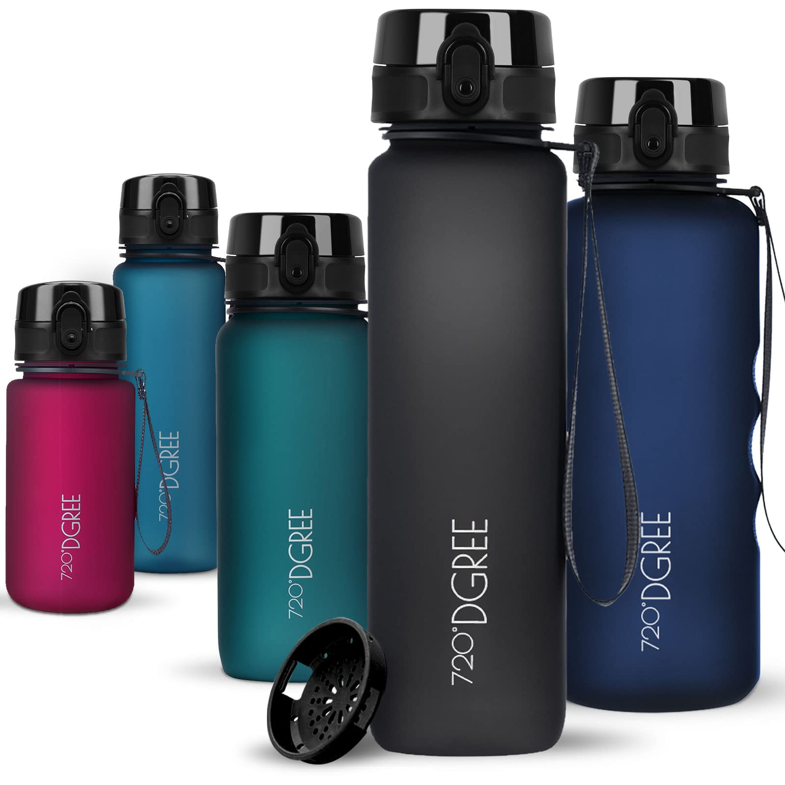 (Kaave@) 720°DGREE Trinkflasche “uberBottle“ +Sieb – 350ml, 500ml, 650ml 1000ml, 1,5l 2l – BPA-Frei Wasserfl. für Sport Fitness Gym für 16€ (-15%)