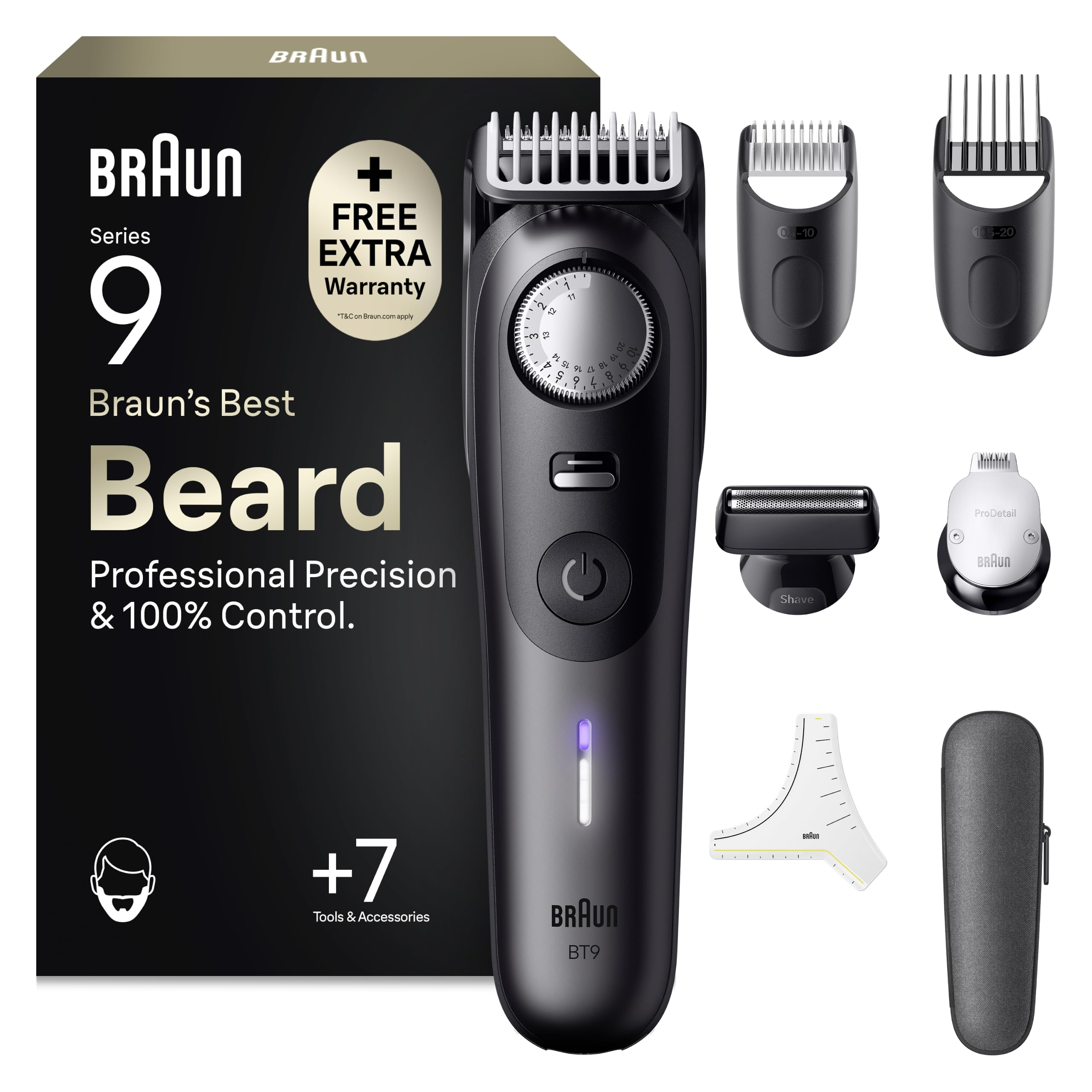 Braun Barttrimmer Series 9 Bartschneider Herren BT9525 für 110€ (-39%)