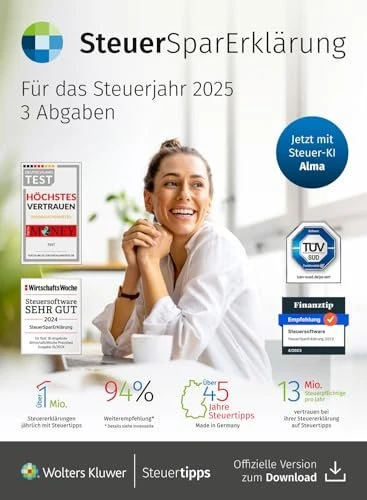 Wolters Kluwer SteuerSparErklärung 2026, ESD (deutsch) (PC) für 23€ (-15%)