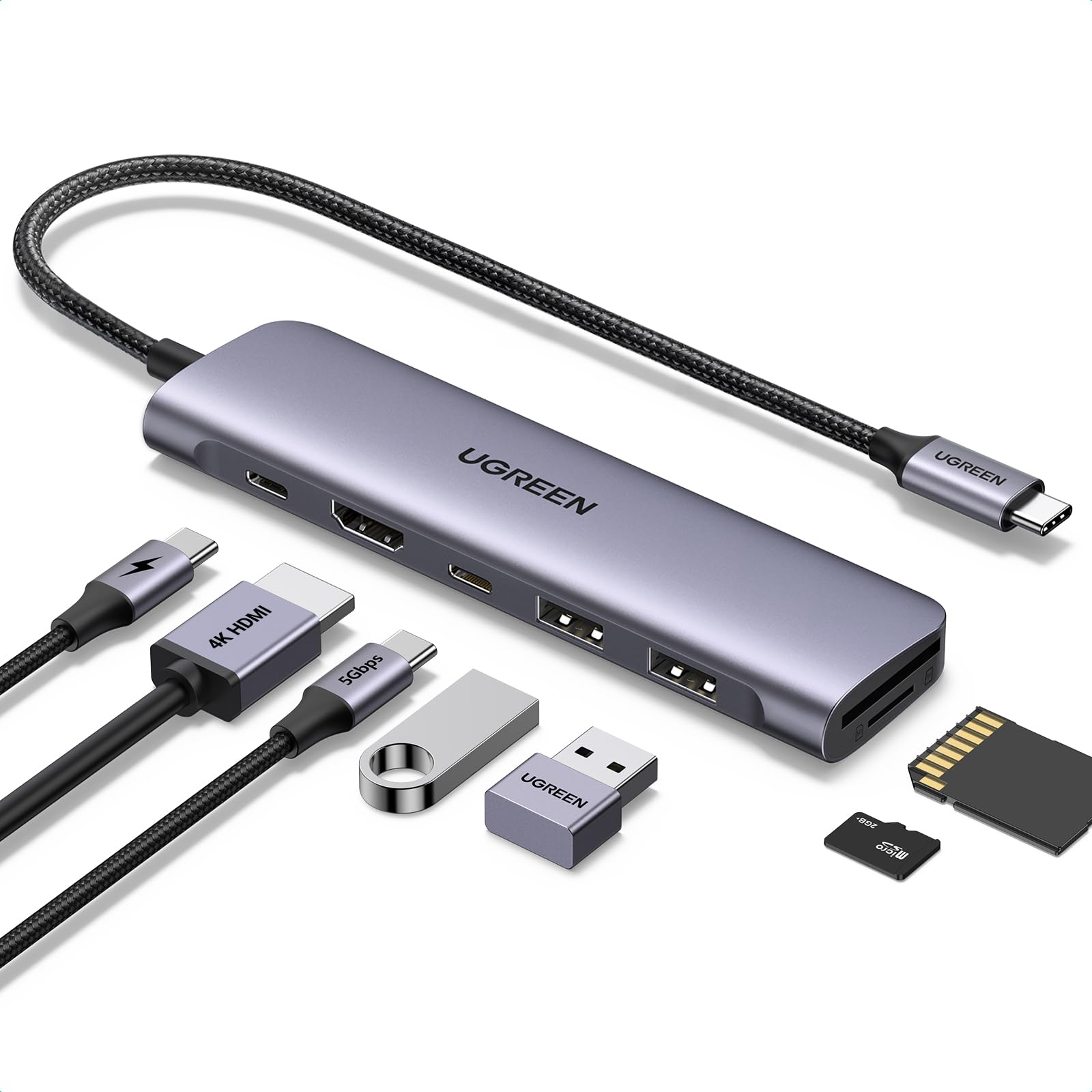 UGREEN Revodok 1071 USB-C Hub 7-in-1 – HDMI 4K@30Hz, 100W PD, 2x USB-A 3.0 1x USB-C 3.0, SD-Kartenleser für 13€ (-34%)