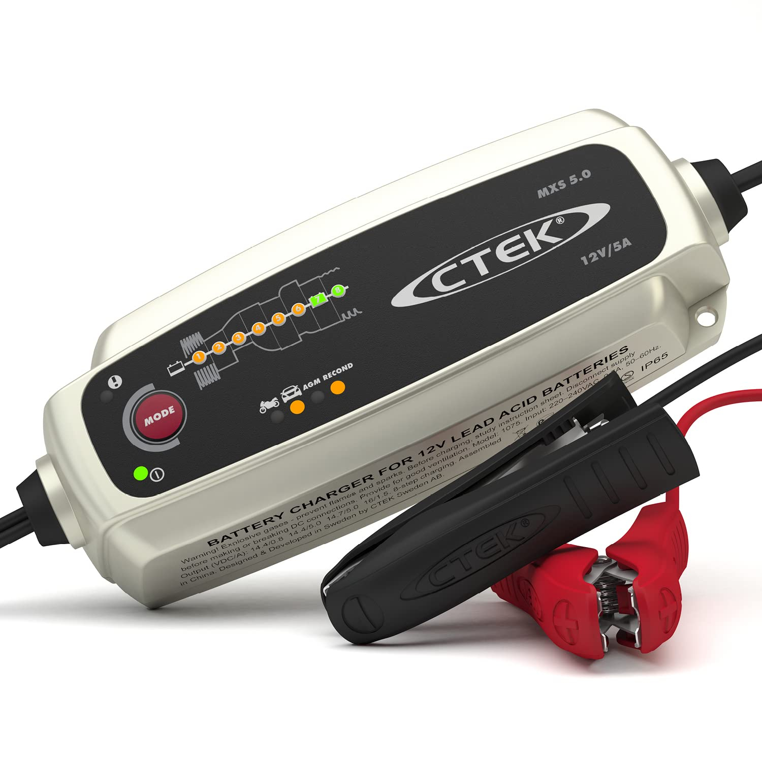 CTEK MXS 5.0, Batterieladegerät 12V, Intelligentes Ladegerät für Auto und Motorrad – Batteriepfleger mit Rekonditionierungsmodus für 67€ (-15%)
