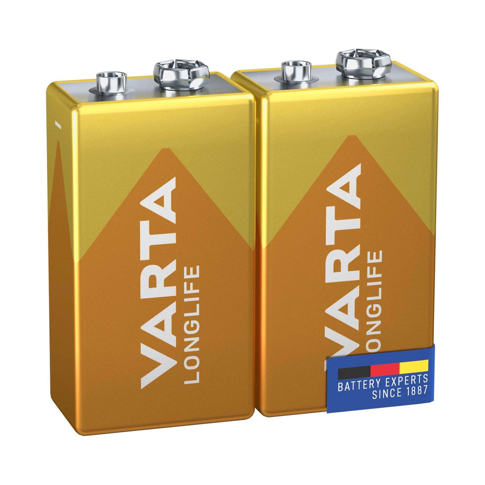 VARTA Batterien 9V Blockbatterie Longlife Alkaline (2 Stück, für Rauchmelder & Brandmelder) für 2€ (-48%)