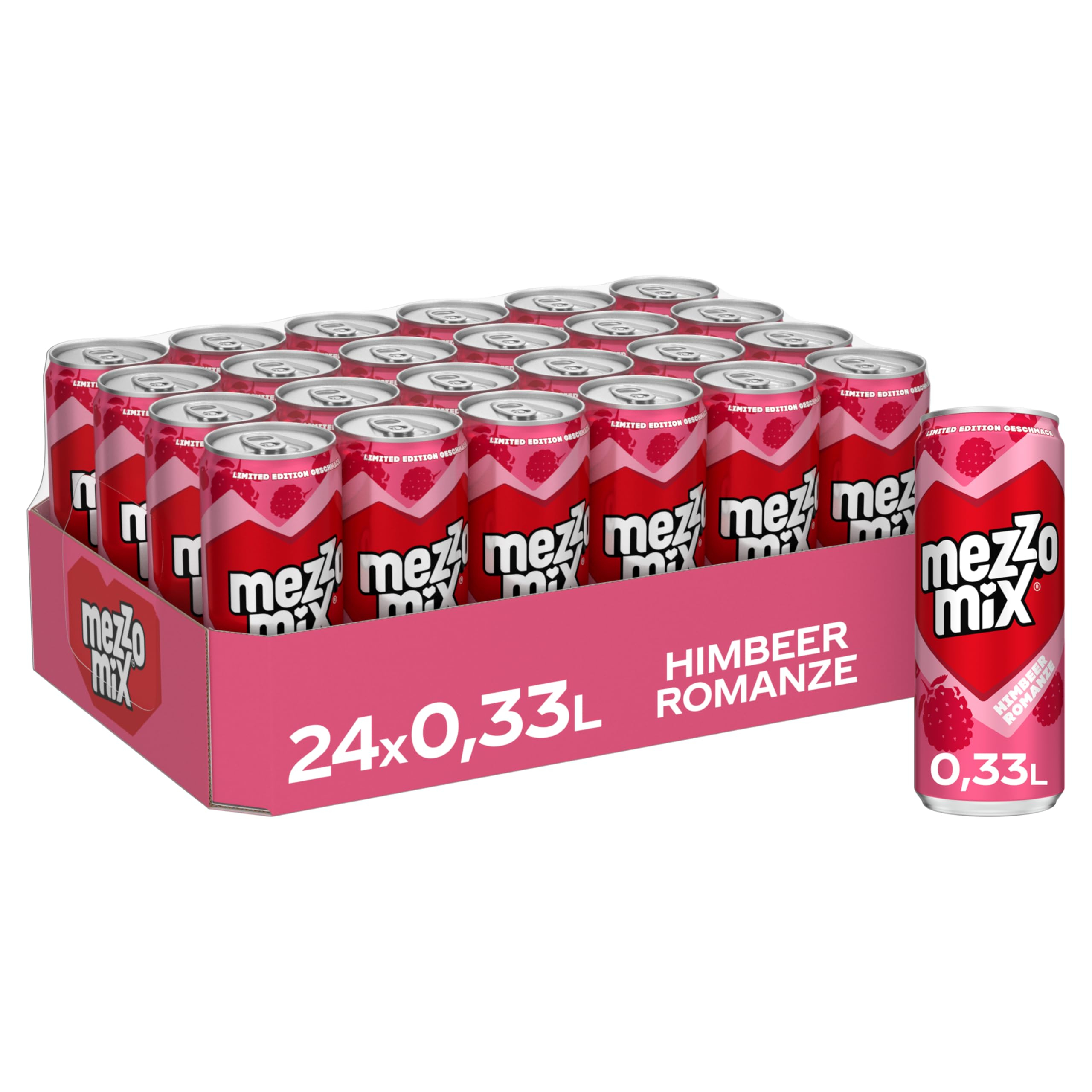 Mezzo Mix Himbeer Romanze – Cola & Himbeere – 24 x 330 ml