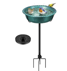VIVOHOME Vogeltränke mit Solarbrunnen