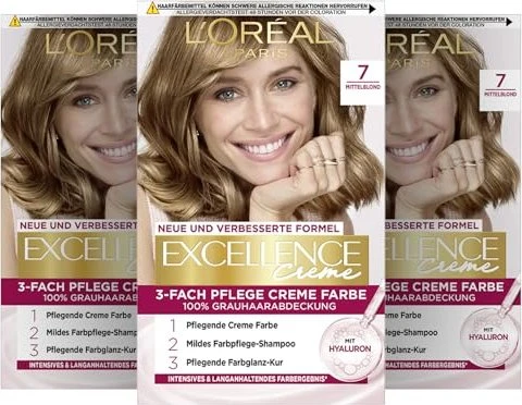 L’Oréal Excellence Creme Haarfarbe 7 mittelblond für 6€ (-20%)