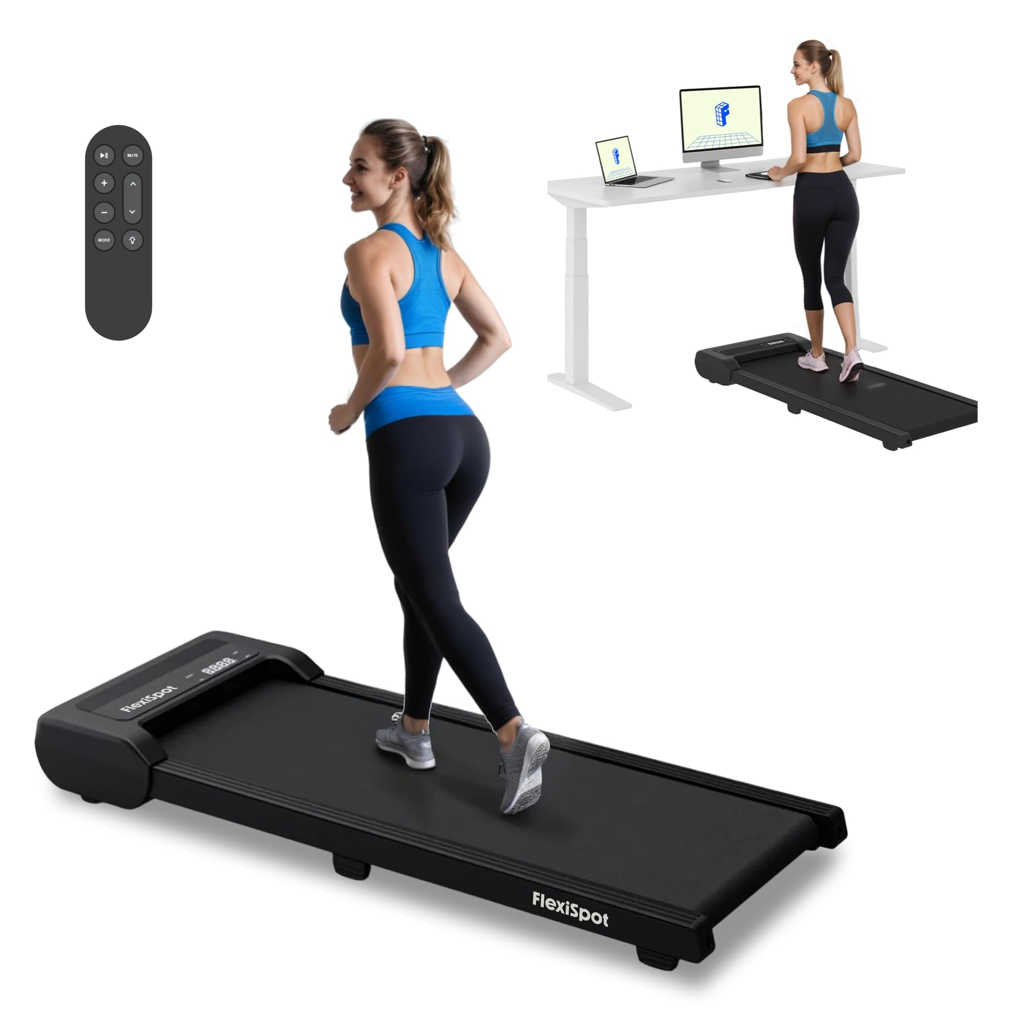 FlexiSpot Laufband Walking Pad für Zuhause & Büro bis 120kg, Geräuscharm 1–6km/h, Fernbedienung & LED für 110€ (-31%)