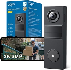 Tapo D205 WLAN Akku-Videotürklingel mit Kamera (2K, 160° Weitwinkel, Zwei-Wege-Audio) für 40€ (-44%)