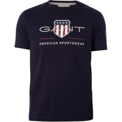 GANT Herren Archive Shield T-Shirt (Evening Blue, Gr. XXL) für 25€ (-36%)