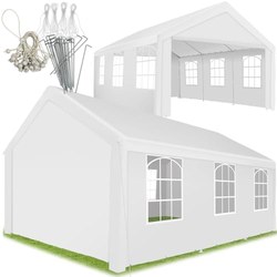 tectake Pavillon Partyzelt 4x6m (wasserdicht, 4 Seitenwände)