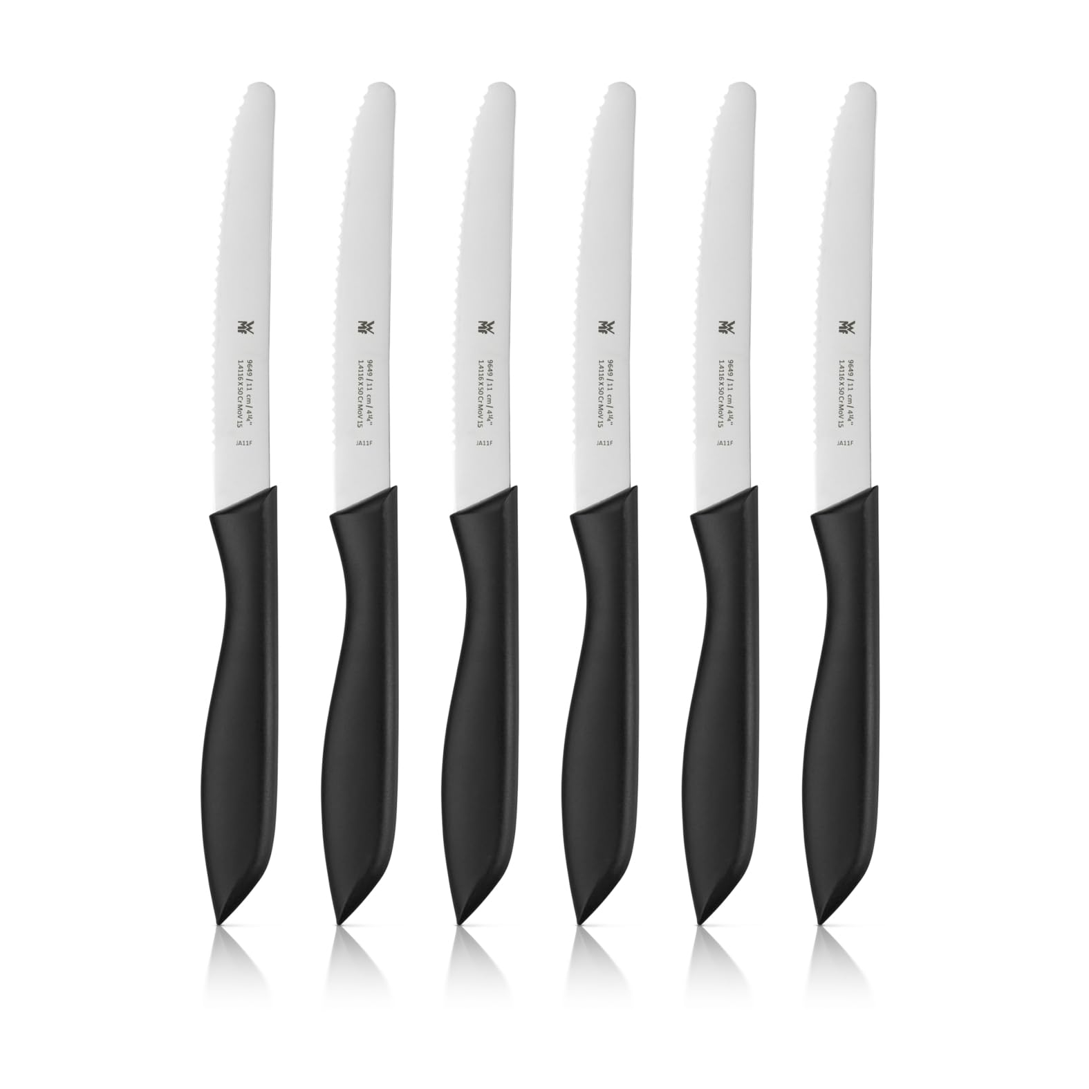 WMF Classic Line Frühstücksmesser Set 6-teilig, 23 cm, Brötchenmesser Wellenschliff, Brotzeitmesser, Spezialklingenstahl, Kunststoffgriff für 20€ (-45%)