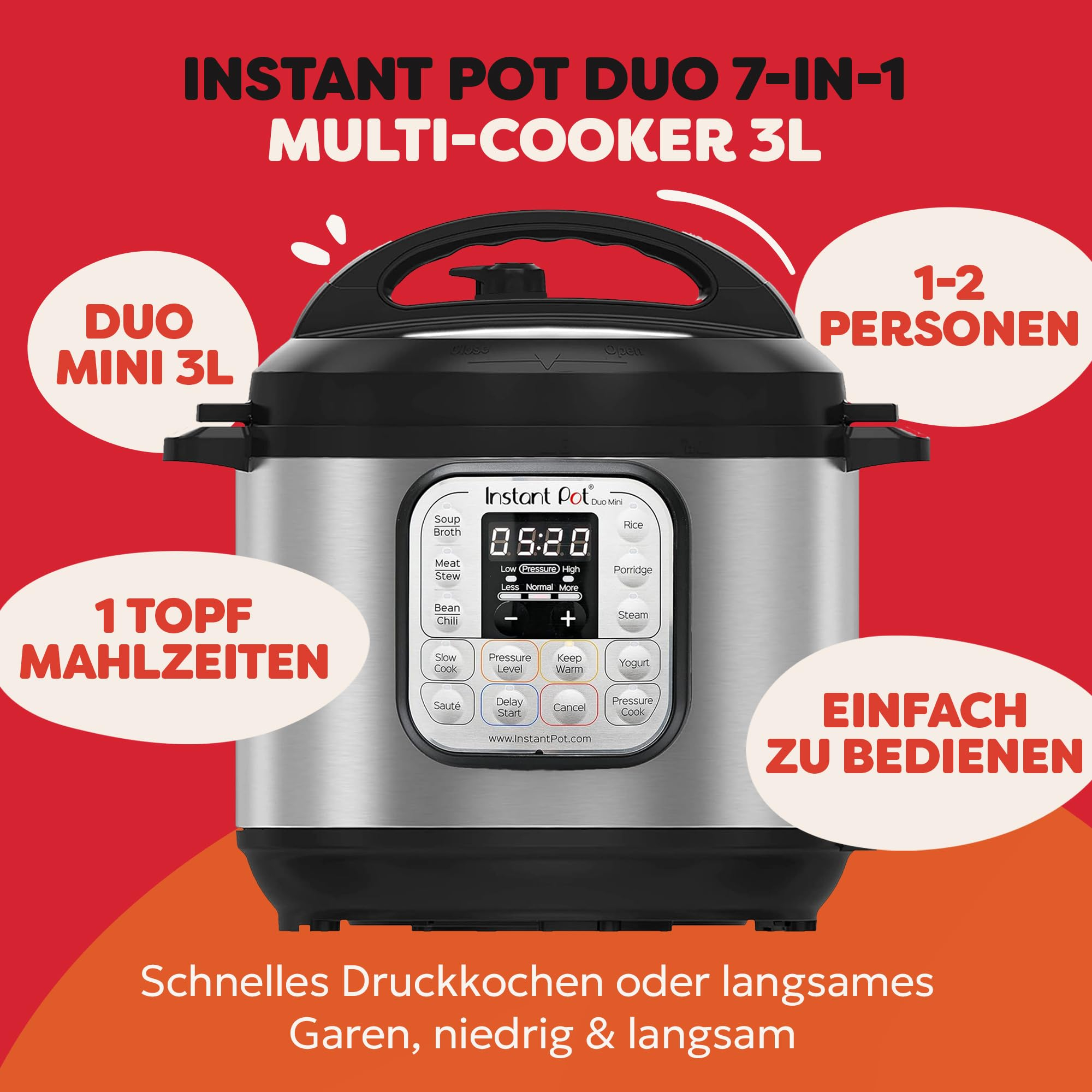 [Amazon] Schnellkochtopf & Multikocher – Instant Pot Duo 30 für 60€ (-37%)