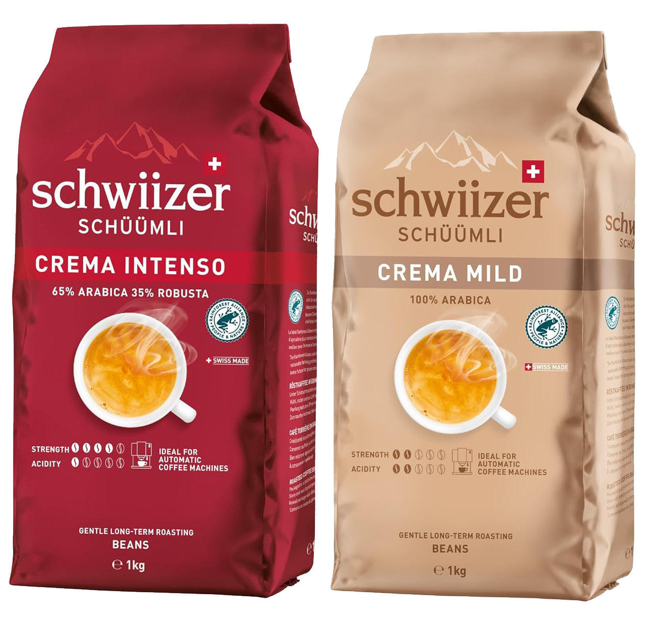 1KG Schwiizer SCHÜÜMLI Kaffee als CREMA INTENSO & MILD 1 kg Ganze Bohnen Vollkaffeeautomat [ Sparabo] 1 Kilo Bohnenkaffee Vollautomat für 15€ (-33%)