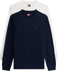 Tommy Jeans Herren 2er Pack Langarmshirts (Slim Fit, 100% Baumwolle, XS, S und XXL) für 36€ (-29%)