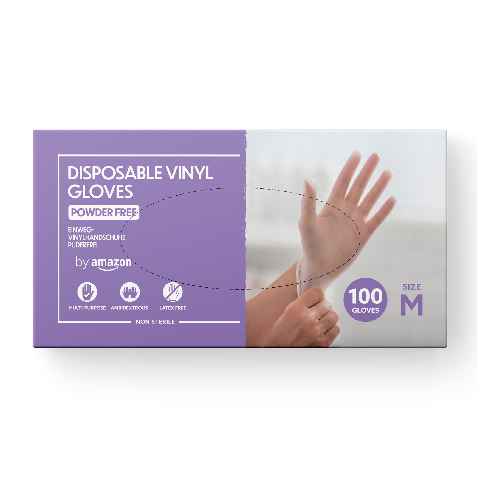 by Amazon – Einweg-Vinylhandschuhe, Größe S-XL 100er-Pack für 4€ (-38%)