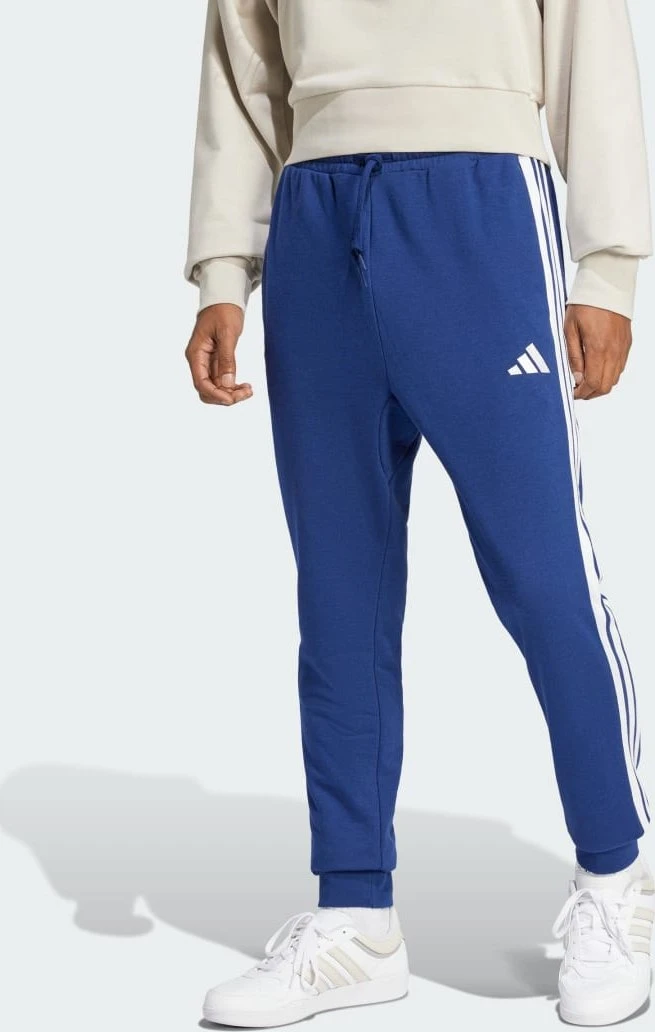 adidas Essentials 3-Streifen French Terry Trainingshose lang dark blue/white (Herren) für 20€ (-7%)