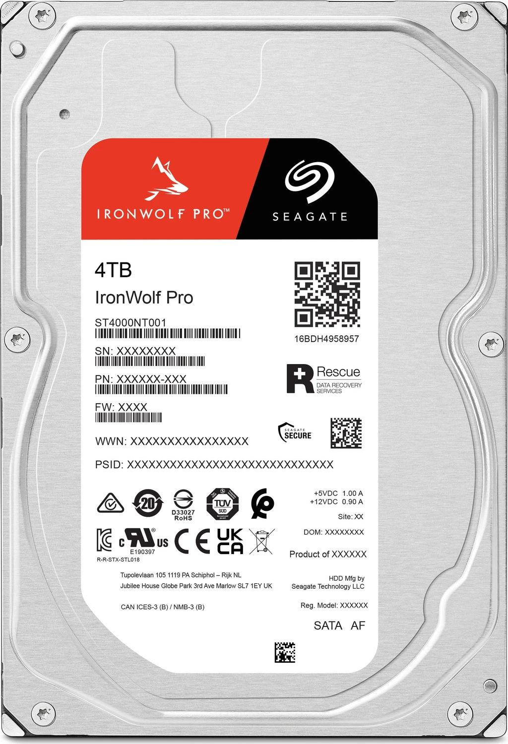 Seagate IronWolf Pro NAS HDD +Rescue 4TB, 24/7, 512e / 3.5″ / SATA 6Gb/s für 199€ (-10%)