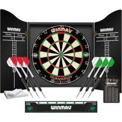 WINMAU Diamond Plus Dart-Schrank-Set (inkl. Board, 6 Darts & Zubehör) für 60€ (-40%)