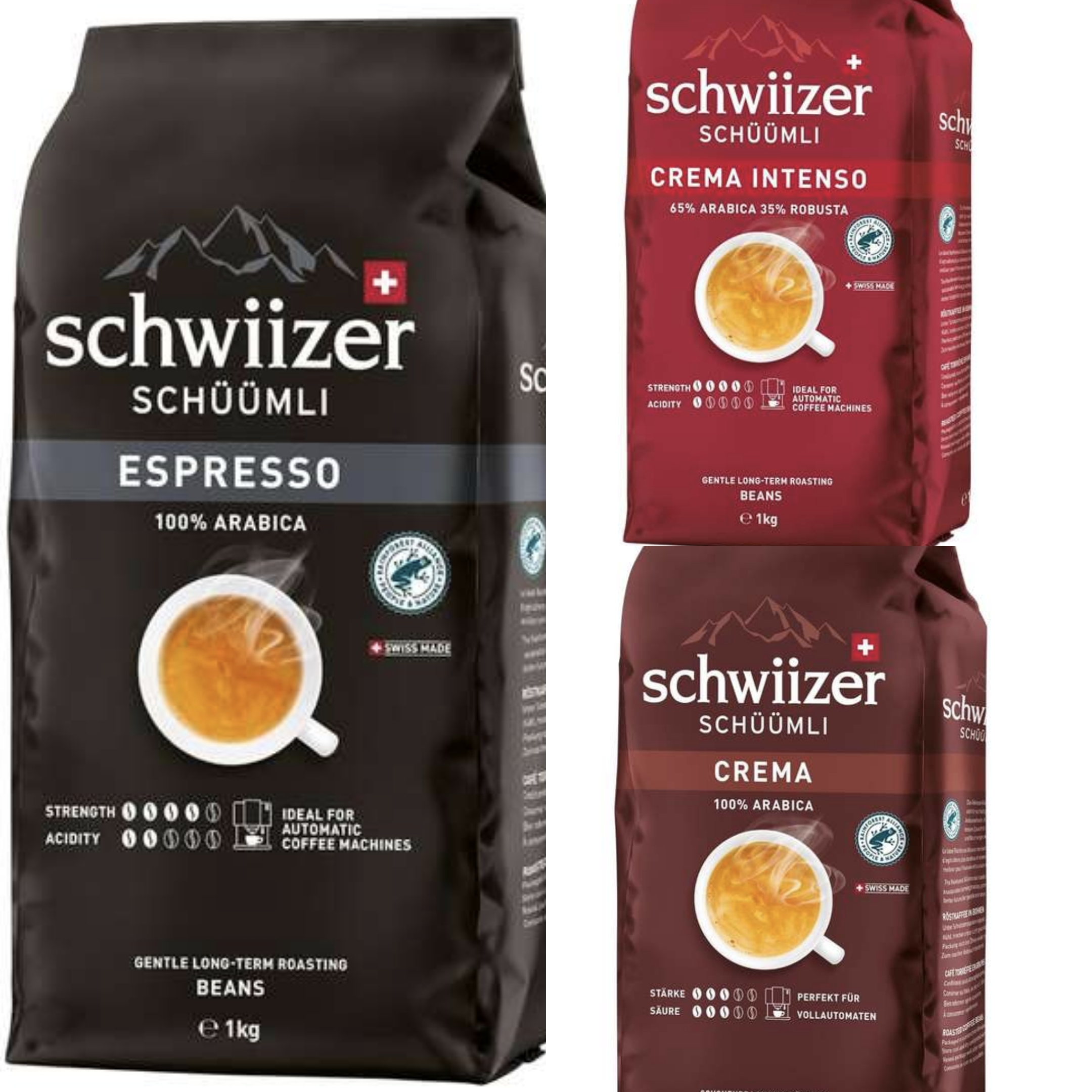 Schwiizer Schüümli Espresso oder Intenso /13,85€ mögl / Schwiizer Schüümli Crema /15,48€ mögl, je kg (Spar-Abo ) für 15€ (-33%)