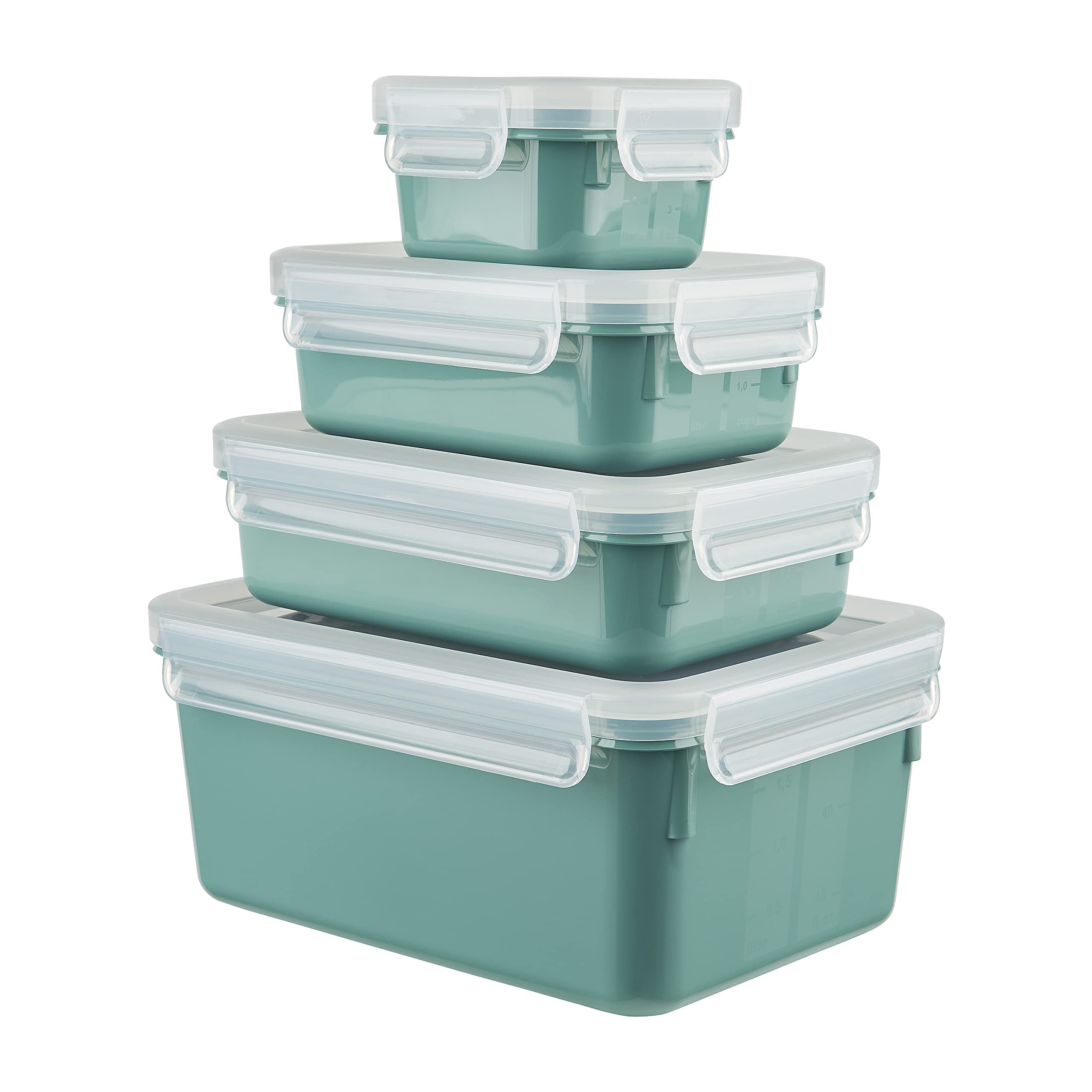 Emsa Clip & Close Color Edition in Grün 4-teiliges Set Frischhaltedosen/ 0,2l, 0,55l, 0,8l, 2,2l für 10€ (-41%)