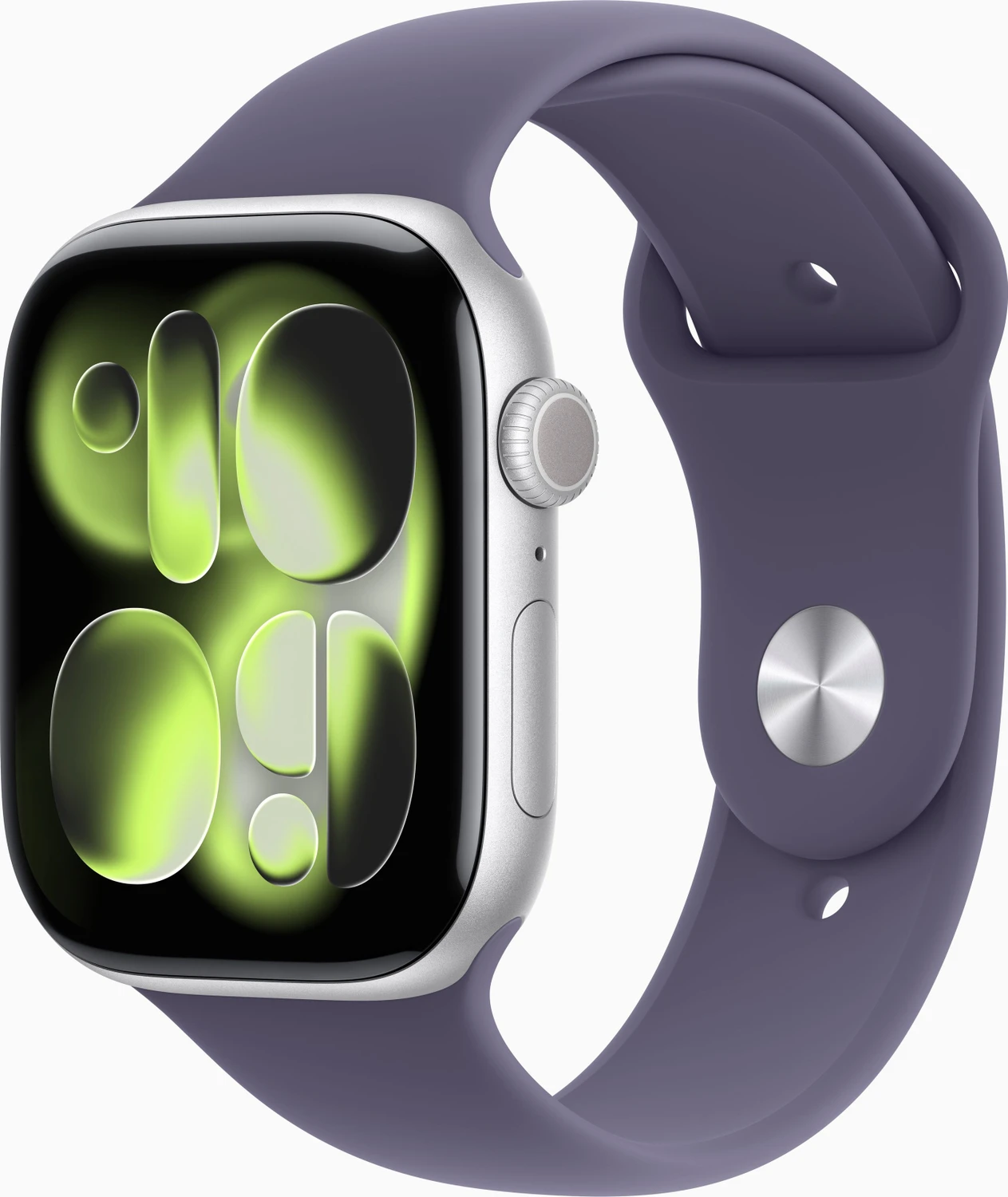 Apple Watch Series 11 (GPS) 46mm Aluminium silber mit Sportarmband M/L nebelviolett für 339€ (-8%)