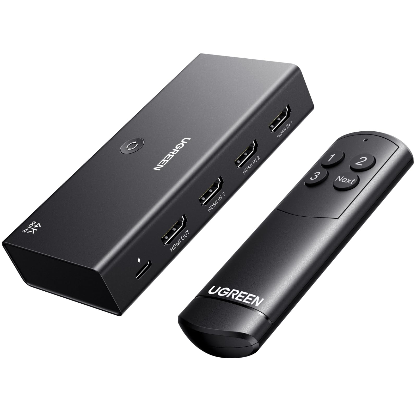 UGREEN HDMI Switch 3 in 1 Out 4K@60Hz – HDMI Splitter mit Fernbedienung, HDR10+/CEC/HDCP 2.2, für Switch, PS5, Xbox, Blu-ray-Player, schwarz für 15€ (-15%)