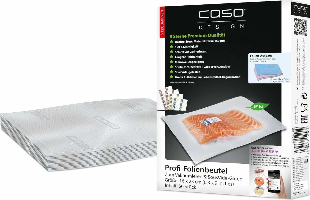 Caso 01201 Vakuumbeutel, 50 Stück für 8€ (-14%)