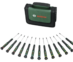 Bosch Präzisionsschraubendreher-Set (13-tlg., S2-Stahl, magnetisch) für 21€ (-17%)