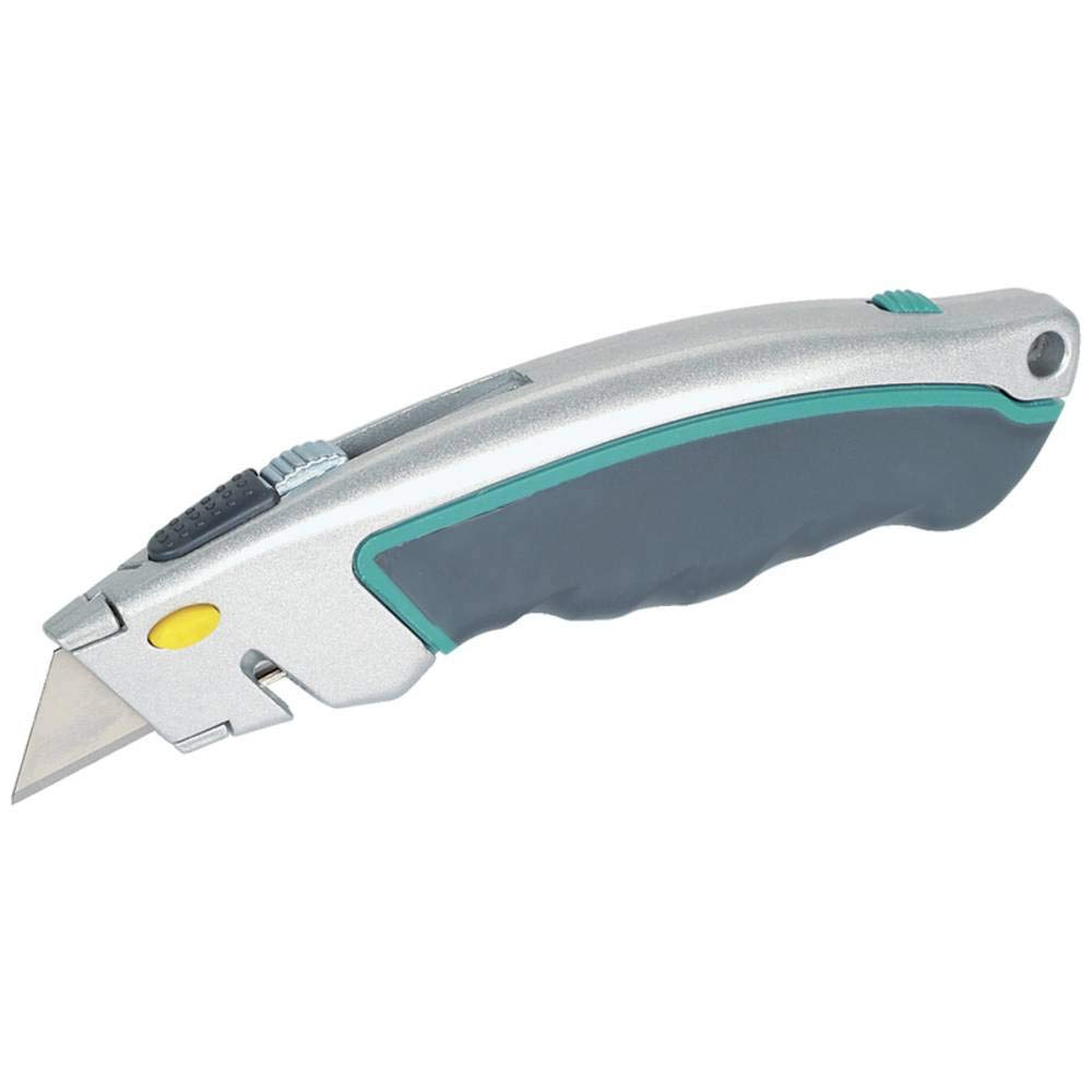 wolfcraft Schnellwechsel-Profi-Messer mit einziehbarer Klinge I 4131000 I Trapezklingenmesser für 6€ (-33%)