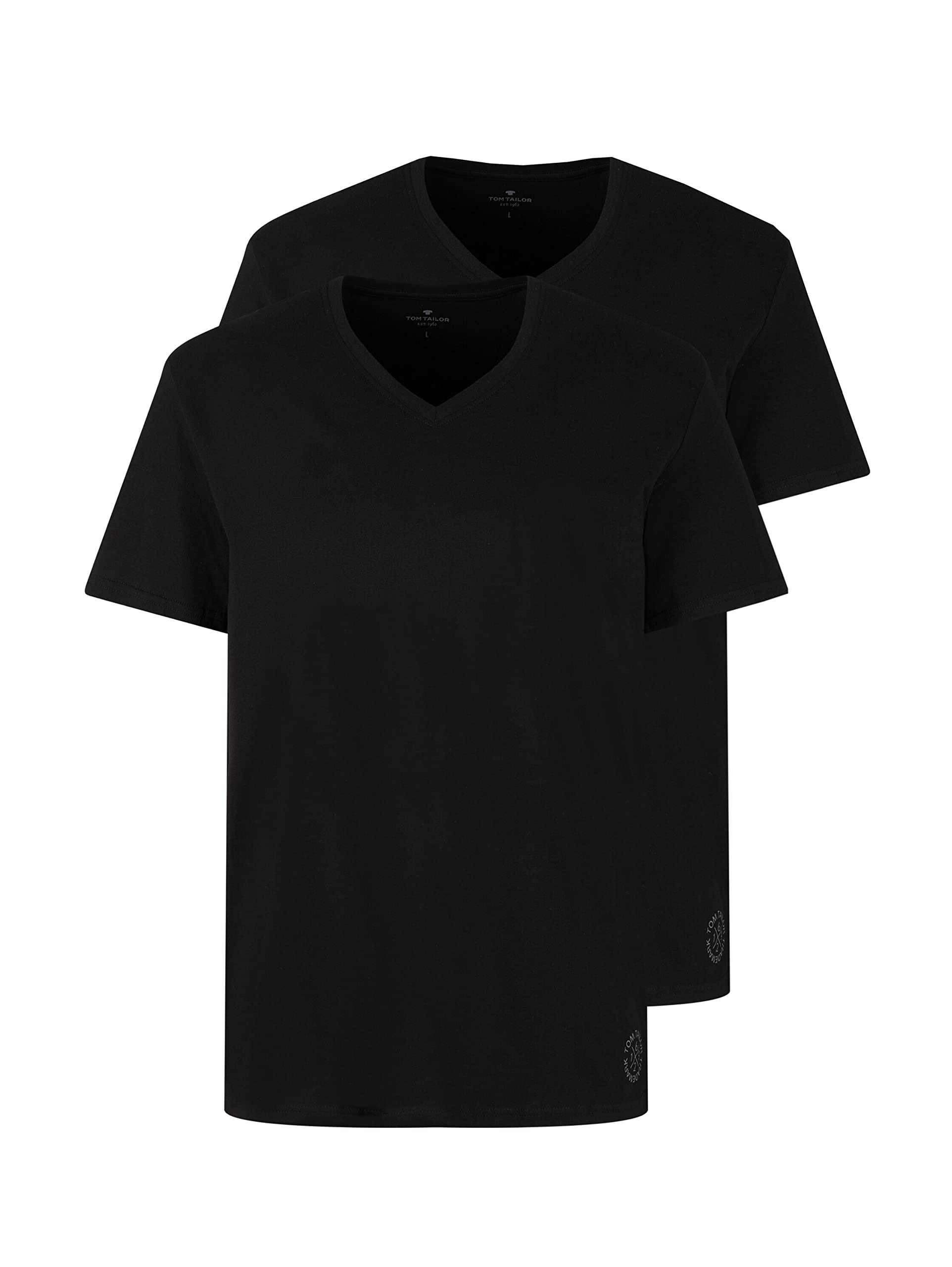 (Tom Tailor @ amazon ) Herren Doppelpack T-Shirt V-Ausschnitt blau in XXXL – ~4€/Stück — Baumwolle für 8€ (-56%)