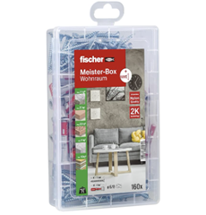 fischer Meister-Box Wohnraum (160-teilig) mit DuoPower Dübel & Schrauben für 11€ (-35%)