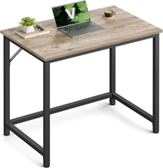 VASAGLE Schreibtisch (80x50cm, Greige/Schwarz, Industrie-Design) für 25€ (-22%)