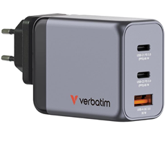 Verbatim GaN Charger 65W (3 Ports, USB-C PD, inkl. EU/UK-Adapter) für 15€ (-39%)