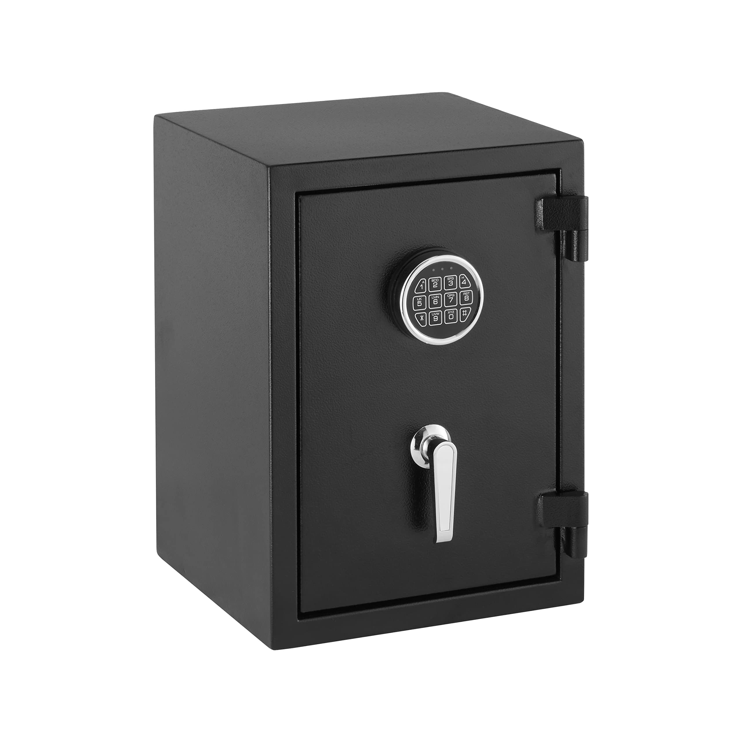 Amazon Basics Safe, feuerfest, mit programmierbarem elektronisch Tastenfeld, 35 l Volumen, schwarz, 36 cm B x 35 cm T x 50 cm H für 140€ (-35%)