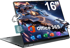 jumper 16″ 2-in-1 Convertible Notebook (16GB DDR5, 640GB Speicher, Office 365)