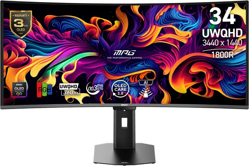 MSI MPG 341CQR QD-OLED X36, 34″ für 1049€ (-10%)