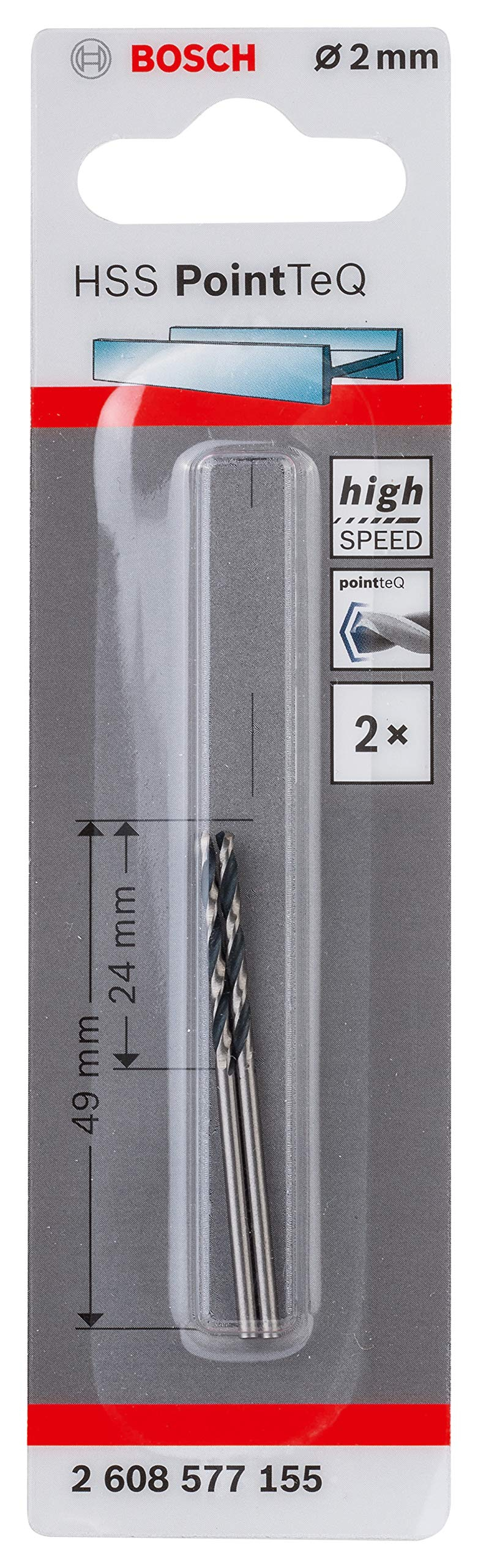 Bosch Professional 2 Stück HSS Spiralbohrer PointTeQ (für Metall, 2 x 24 x 49 mm | | Preisfehler für 1€ (-84%)