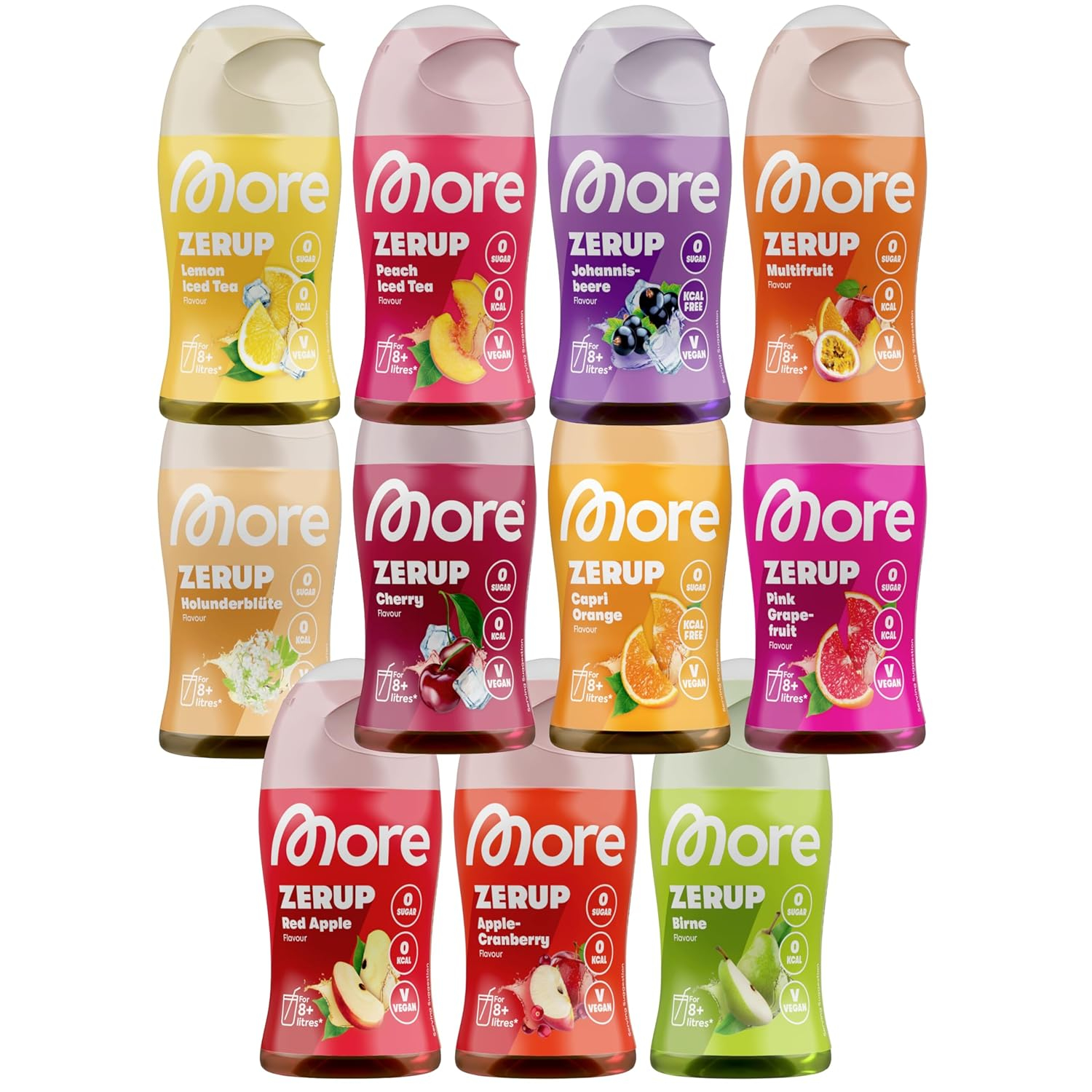 [Amazon Sparabo] MORE Zerup, verschiedende Sorten, 65 ml, für bis zu 8 Liter Fertiggetränk zuckerfreier Sirup für 4€ (-32%)