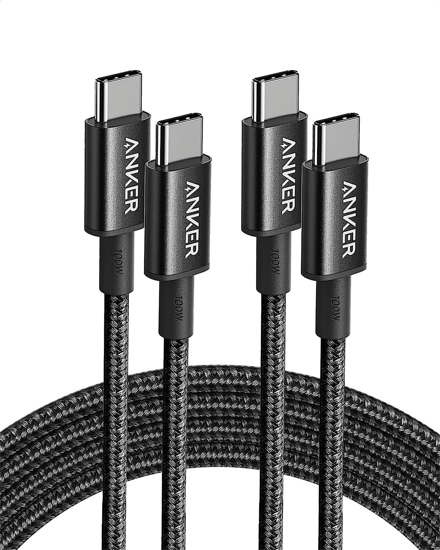 [Amazon] Anker 100W USB-C auf USB-C Kabel (2er-Pack, 1,8m, PD 3.0 Schnellladekabel) für 9€ (-40%)
