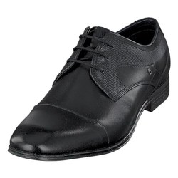 bugatti Herren Schnürhalbschuhe aus Nappaleder (Schwarz)