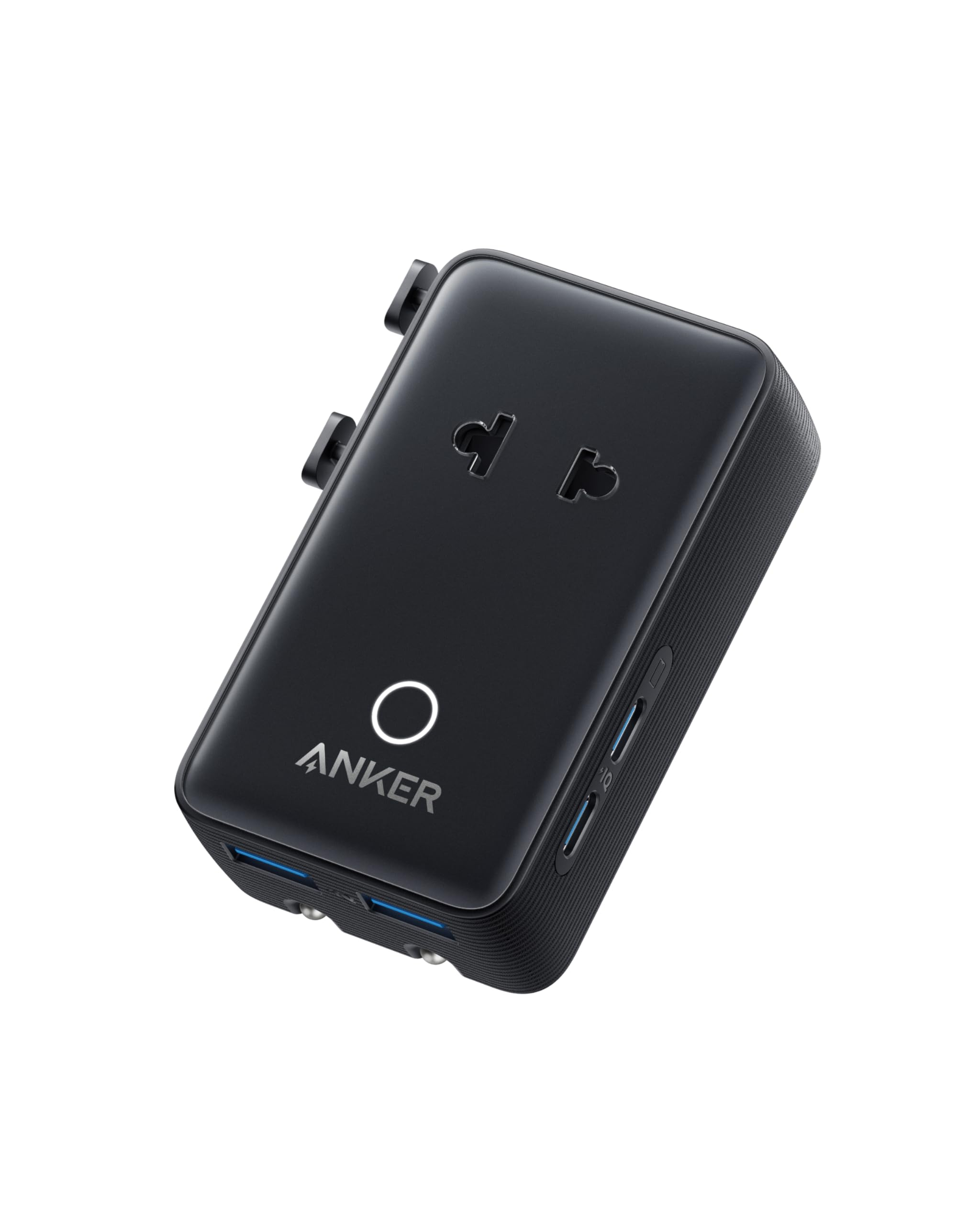 Anker Nano Reiseadapter weltweit (5-in-1) mit 2× USB-C, 2× USB-A + AC Steckdose – über 200 Länder – schwarz / weiß für 19€ (-22%)