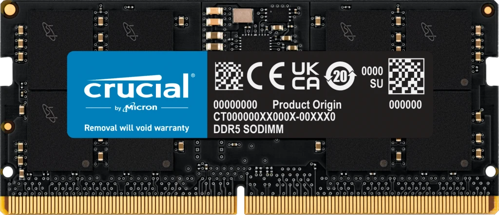 Crucial SO-DIMM 16GB, DDR5-5600, CL46-45-45, 1RX8 für 156€ (-11%)