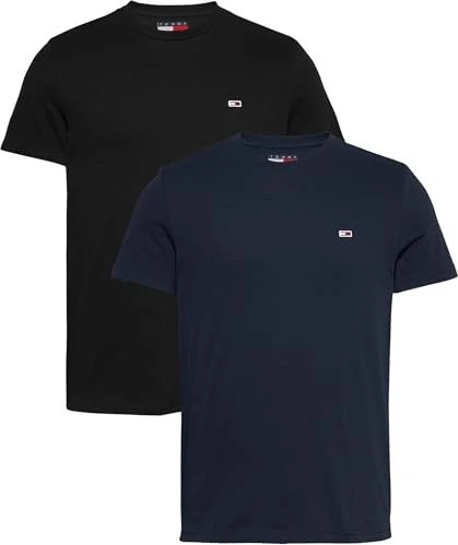 Tommy Hilfiger Jersey Extra Slim Fit 2er-Pack T-Shirt kurzarm black/dark night navy (Herren) für 21€ (-15%)